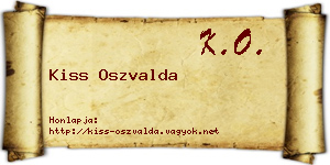 Kiss Oszvalda névjegykártya